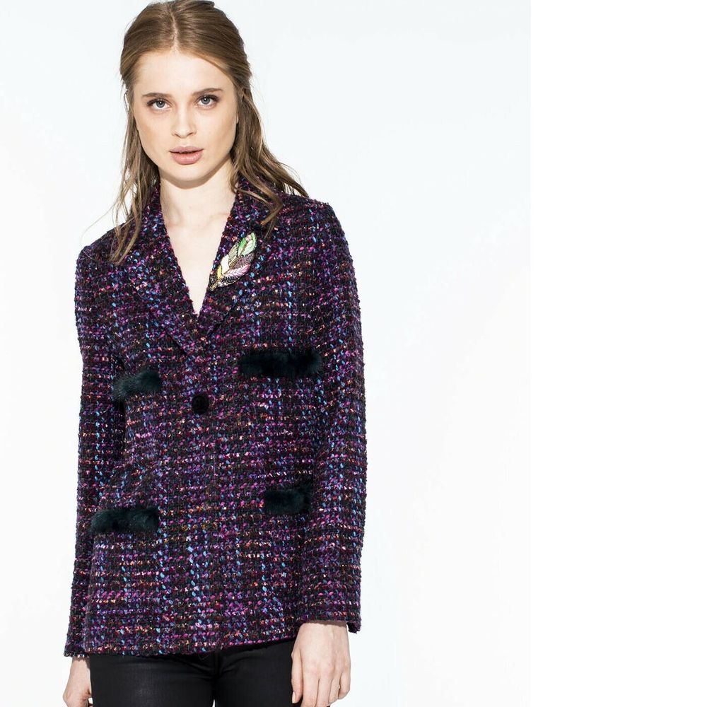 Vilagallo Amber Fur Purple Black Coat Jacket Madeline Chanel Leaf Portugal New